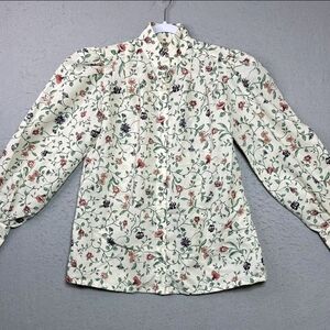 Vintage Floral Print Blouse